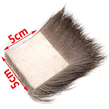 Bimoo 10PCS 5cmX5cm Fly Tying Body Deer Hair Patch Fur Muddler Minnow Dry Elk Hair Caddis Fly Tying Wing materijal prirodne boja