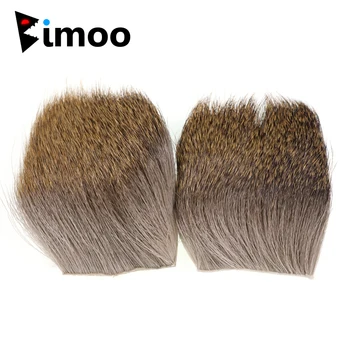 Bimoo 10PCS 5cmX5cm Fly Tying Body Deer Hair Patch Fur Muddler Minnow Dry Elk Hair Caddis Fly Tying Wing materijal prirodne boja