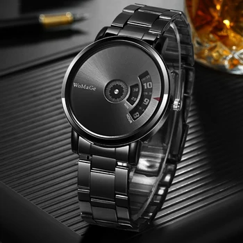 Womage Watches Muški sportski sat crnci kvarcni sat od nehrđajućeg čelika relogio masculino reloj hombre erkek kol saati montre homme