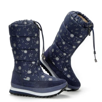Žene snijeg držati toplu obuću pliš vodootporan нескользящие čizme do sredine kavijara ženske zimske čizme lako nositi cipele na munje botas mujer
