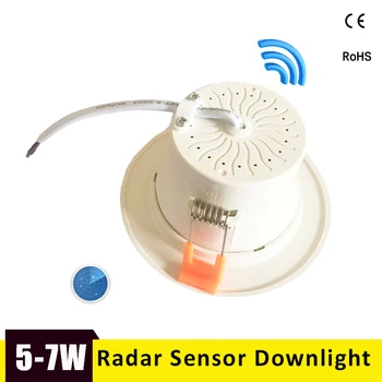 Radar detektor pokreta led svjetiljka 5 W 7 W intelektualni cijele ugrađivanja stropna svjetiljka 110/220 U led žarulja za garaže hodnik wc