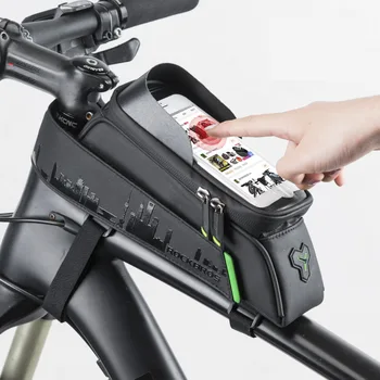 ROCKBROS zaslon osjetljiv na dodir saddle bag vodootporan Biciklizam bicikl torba prednja cijev bicikl telefon torba za okvir 5.8 / 6 inča MTB torba za pribor