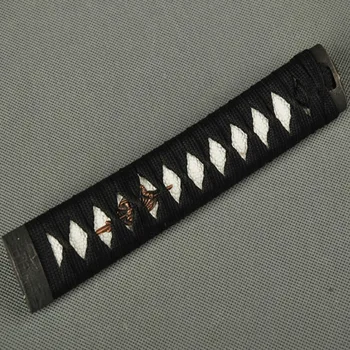 Klasična i korisne rukohvat mača Tsuka za japansko вакидзаси crna svila Ito & имитированный Bijela Rayskin & rafting Fuchi Kashira ZJ5