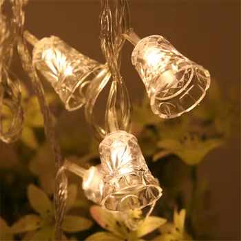 LED String Christmas Lights Bell EU US Plug 10M Holiday Twinkle Fairy Garland Decoration for Garden Wedding Party Xmas Tree Room