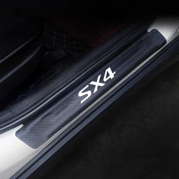 4kom umjetna koža karbonskih vlakana vrata automobila prag maska ploča garde naljepnica za Suzuki SX4 2006-2019 prag vrata poklopac pribor
