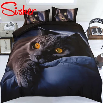 3D mačka komplet posteljinu životinja deka kit deka 4kom setovi posteljinu King Size 220x240 jednokrevetna puni dvokrevetna posteljina stana list