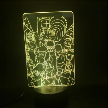Naruto Akatsuki 3D Lamp The Alarm Clock Base Nightlight Bright Base Najbolji Poklon Battery Powered Usb Led Night Light Lamp