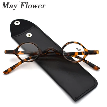 May Flower Reteo Ovalne Naočale Za Čitanje Smart Frame Prijenosni Recept Za Naočale S Футляром Okrugli Okvira Za Naočale Muškarci Žene+1.5+2.5