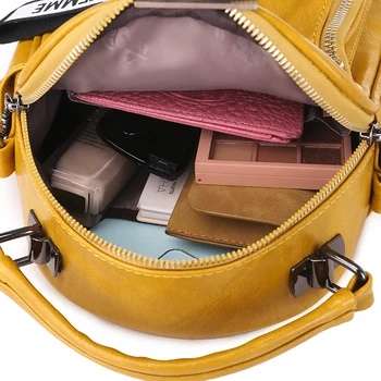 3in1Casual ženski mekani kožni mini ruksak crtani privjesak školske torbe za mlade djevojke solidan ruksak mochila feminina