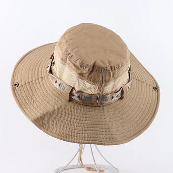 CAMOLAND Summer Sun Hat For Women Men Letter Print Boonie Hat UV Protection широкополая Panama muška Ribolov, pješačenje kantu šešir