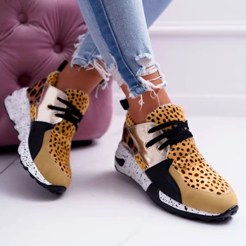Ženske patike cipele na platformu вулканизировать cipele леопардовая koža visoka povećanje svakodnevni udobne sportske dame Shoes2020