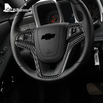 AIRSPEED Carbon Fiber za Chevrolet Camaro 2013 pribor unutrašnjost vozila poklopac volana za naljepnice Camaro