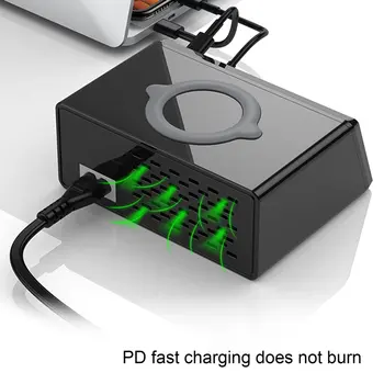 100 W PD QC 3.0 Quick Charger 8 portova smart USB digitalni prikaz stalak za punjenje priključna stanica Qi bežično brzi punjač za iPhone Samsung