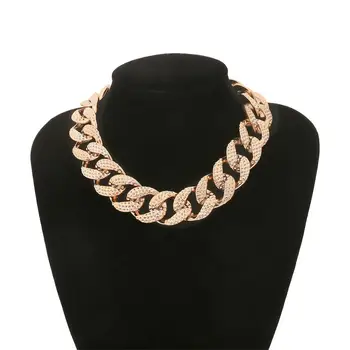 Lacteo pretjerano Veliki zlatni debeo, zdepast HBK krug za žene hip-hop ogrlicu izjava moda kratke ključne kosti lanac ogrlica