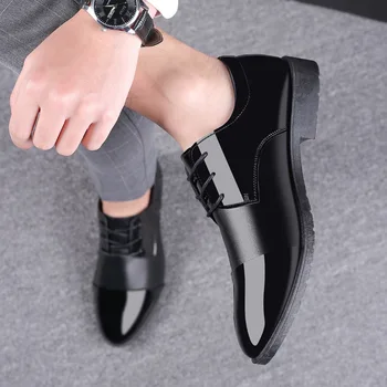 Mazefeng talijanski black večernje cipele muške natikače svadbene cipele muške lakiran оксфордские cipele za muškarce Hommes Oštar čarapa