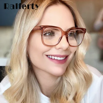 Ralferty ženske naočale kvalitetne trg rimless za optičke leće Woman TR90 CP Pin Insert Spring No Diopter Grade Myopia F92330