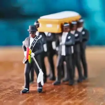 1/18 Gana pogreb lijes ples Гробоносец tim modelom 10 cm crnci nose lijes PVC lik prikupljati igračke