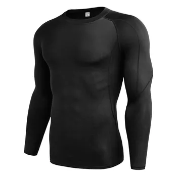 Muška majica Solid Fitness Slim Fit T-shirt Tops muška sportska odjeća s okruglog izreza i dugi rukav Quick Dry Shirt