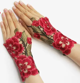 Vez kineske nacionalnosti rukavica cvijet žene plesne rukavice 3 stil