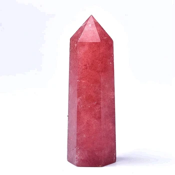 1pc prirodni jagoda kvarc шестиугольная stup Crystal točka mineralni uzorak liječenje obelisk coli kućni ukras DIY poklon