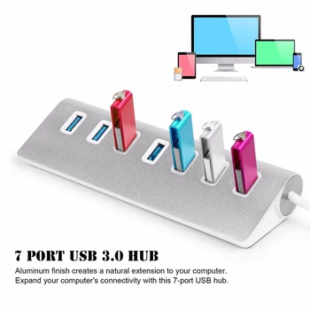 4/7 luka aluminijski Multi USB 3.0 i USB 2.0 high-speed USB hub Splitter Card Reader 5 Gbit / s za PC, Mac laptop iMac, MacBook Pro