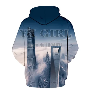 YX djevojka krajolik krajolik grafički Eiffelov toranj/Egipat Piramide 3d tiskanih hoodies žene/muškarci casual majica sa kapuljačom majica unisex