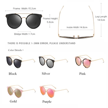 PARZIN Luksuzni Brand Beam Round Polarized sunčane naočale ženska okvira modne šarene naočale ženske sunčane naočale za vožnju
