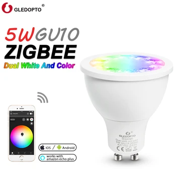 GLEDOPTO ZigBee RGB + CCT 5W GU10 Smart LED Spotlight Smart Home AC100-240V promjena boje dual Led bijelo svjetlo