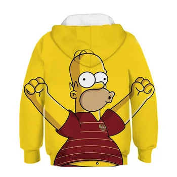 Smiješno Homer Simpson obitelj 3D animacija djeca majica dječja tiskani 3D hoodies majica dječaci djevojčice dugi rukav djeca hip-hop kaput
