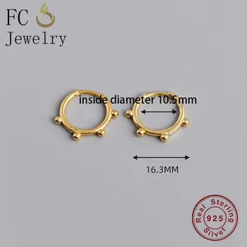 FC nakit 925 srebro je jednostavan zlatnu boju cijele krug zvono oblik zrna piercing folijom naušnice za žene geometrijski uha 2020 novi