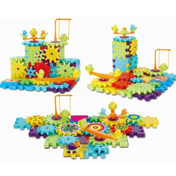 81 komad plastike električni zupčanika 3D puzzle građevinske setove cigle edukativne igračke za djecu, dječje darove M09