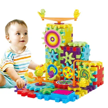 81 komad plastike električni zupčanika 3D puzzle građevinske setove cigle edukativne igračke za djecu, dječje darove M09