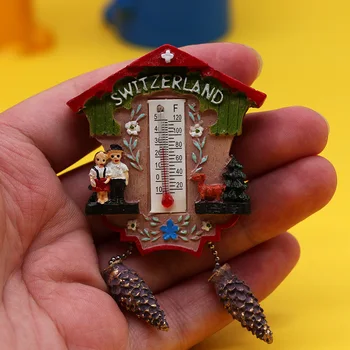 Gumgoo Bell magnetski hladnjak naljepnica 3D kreativno uređenje doma magnetna naljepnica kuhinja Kuhinja dekoracija kuće Kukavice sat zvono model švicarski Turistički suvenir hladnjak termometar oznaka švicarski turizam pokloni
