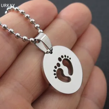 Nehrđajući čelik Baby Foot ogrlica privjesak od nehrđajućeg čelika pas tag privjesak, mama, sin, kćer poklon nakit