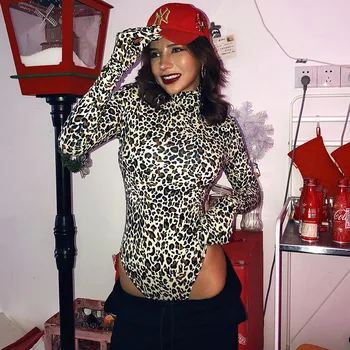 ZKYZWX Leopard with Gloves Bodycon Dress for Women Rave Festival Odjeca dugi rukav водолазка Sexy Night Party Club Dresses
