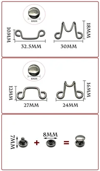 Meetee 10наборы 27X28 / 32X28mm metalne kuke za odjeću traperice struka podešavanje kopče odvojiva rivet gumb DIY nevidljive tipke za ugađanje