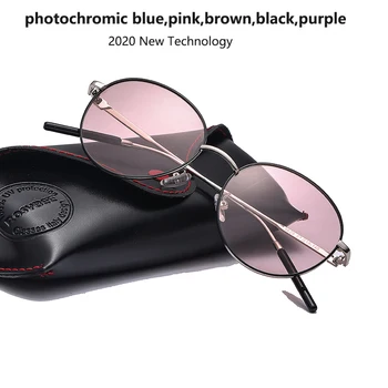 2020 Nova tehnologija photochromic sunčane naočale roza, smeđa i plava ljubičasta obojenost polarizovana žene noćnu vožnju Glasse sa kutijom