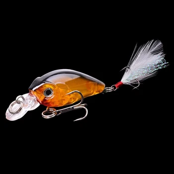 5 kom. 4.5 cm 3.57 g mini воблер ribolov mamac wobblers ABS mamac pero savija svjetlosne svjetlo bjelica plutajući mamac Šaranski ribolov