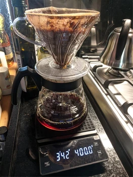 Elektronski digitalni kuhinjske vage s timerom za kućanstvo prehrambenih vaga Smart Precision Kapati Coffee Pot Scale kuhinjske vage 3 kg/0,1 g