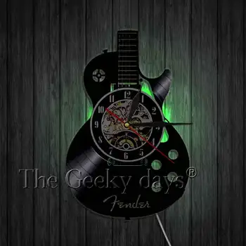 Akustična gitara zidni umjetničke sat glazbeni instrument gitara Vinil ploča zidni sat 3D zidni satovi moderni dizajn dekor