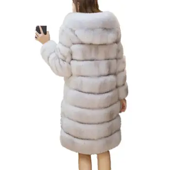 Lisa koli ženski kaput od umjetnog krzna jakna dugi kaput od umjetne лисьего krzna kaput zimski umjetna меховое kaput s kapuljačom debela krzna kaput