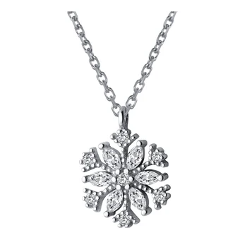MloveAcc 925 sterling srebra korejski stil Pahuljica privjesak ogrlica Šarm nakit za žene