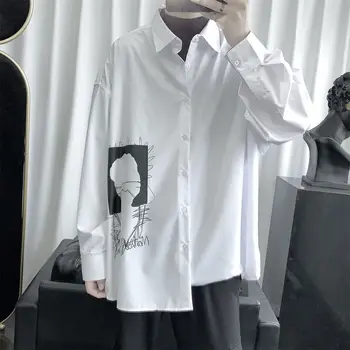 2020 muška moda dugi rukav tiskanih havajski košulja moda slobodna odjeća Camisa Masculina ulica bijela košulja veličina M-2XL