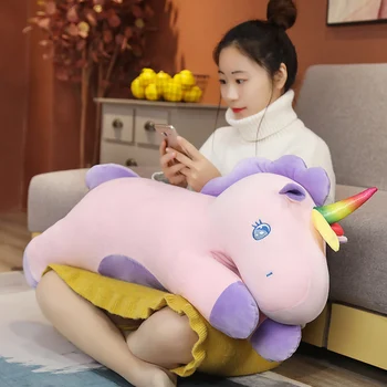 Divovski ljubičasti Jednorog pliš igračku soft crtani životinje Rainbow Rog pink Unicornio baciti jastuk za djevojke djeca poklon za rođendan Božić