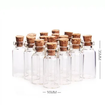 500 kom./lot 16*35 mm 2 ml prozirna cijev staklena boca od boce kontejner za skladištenje boca za vjenčanje ukras odmor za božićne darove