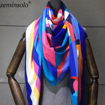 130 * 130 cm 2018 luksuzni brand Keper tiskane svileni šal za žene marama оголовье ženski veliki kvadratni marame svilene marame stole