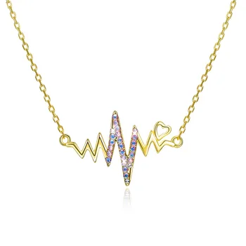 LEKANI od Swarovski kristala S925 val srce visi privjesak ogrlice Za žene romantična ljubav ogrlica nakit