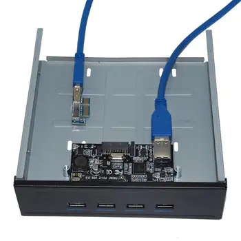 Super Speed PCIE (PCI-E express to 4 ports USB 3.0 HUB USB 3.0 5.25 inch prednja ploča s 4 USB 3.0 za PC računalo desktop