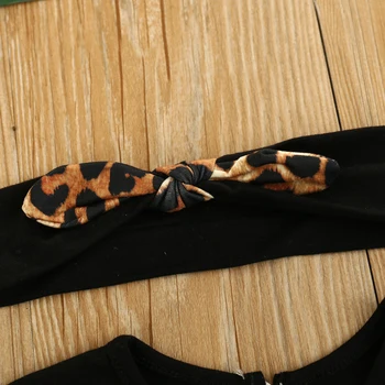 Djevojka s dugim rukavima i hlačama odijelo jednobojnu suknju rub majica леопардовые duge hlače i povez za glavu