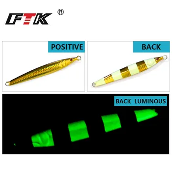 FTK Luminous Lead Jig Deep Sea Fishing Metal Micro Jig 100/120/150/200/250/300g wobblers sporo отсадка tvrd mamac ribolov mamac